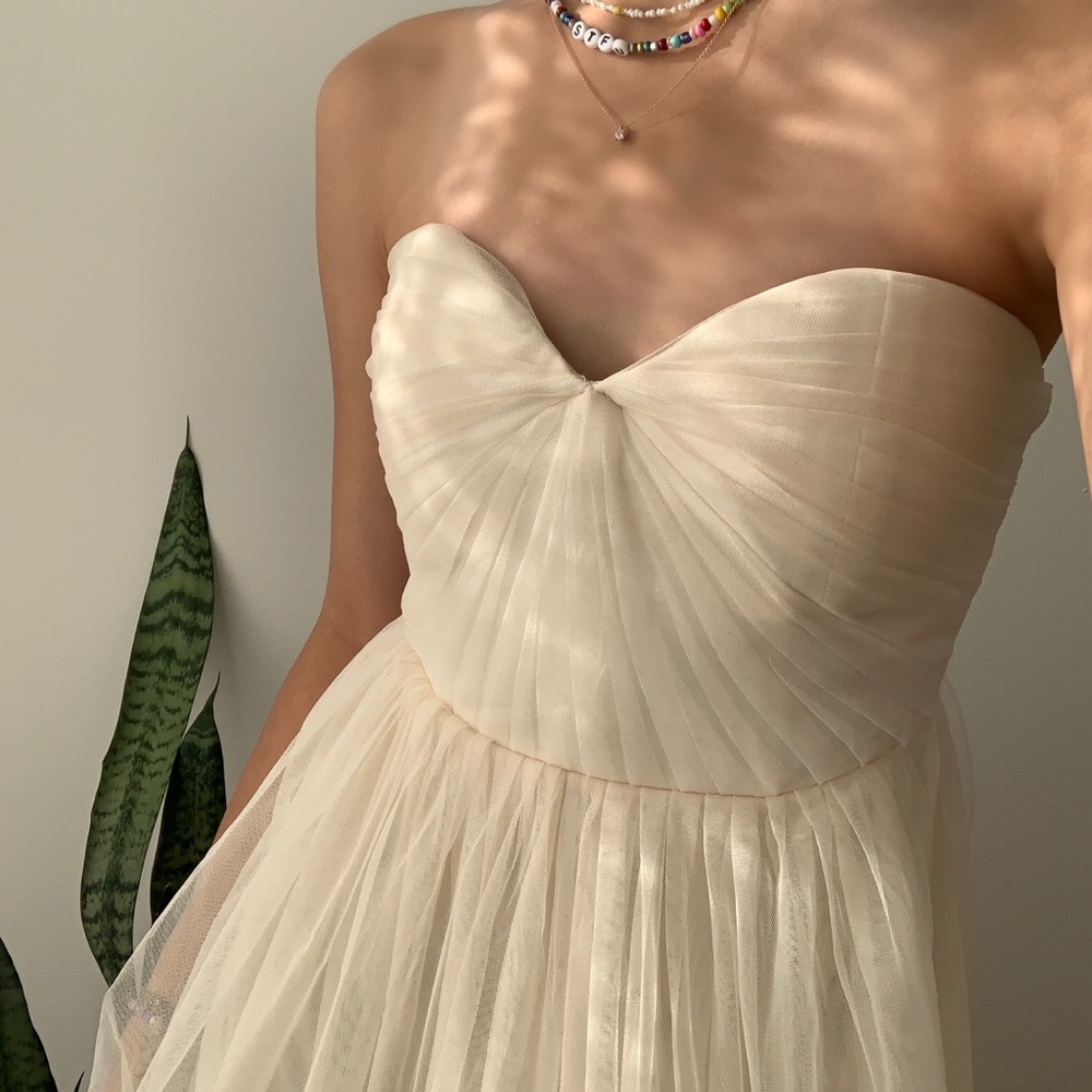 Cream Strapless Dress